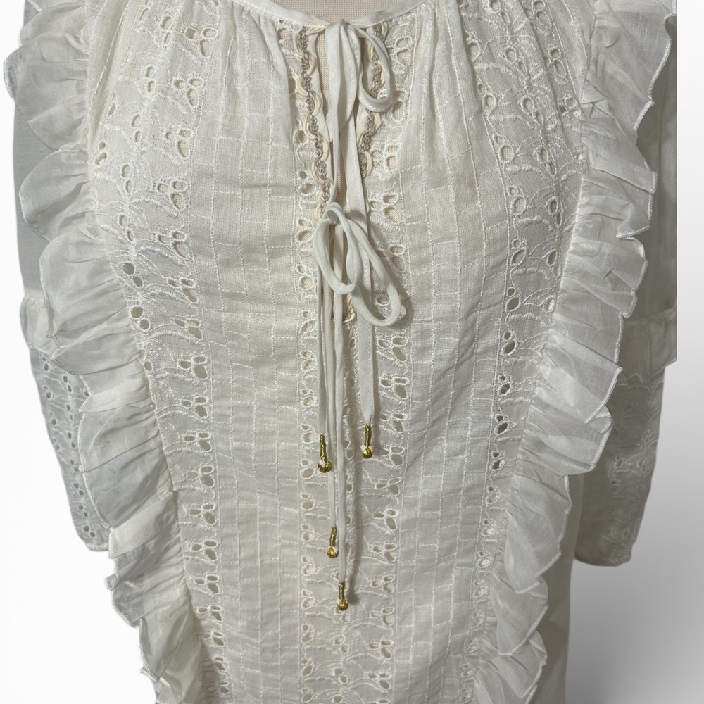 Jade by Johnny Was, Elegant White Lace Women's Top - Picture 4 of 8